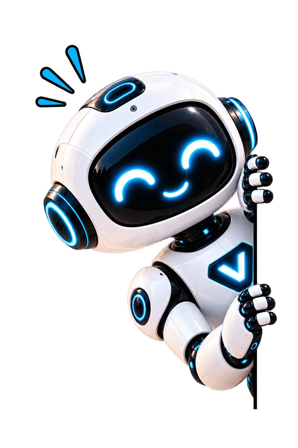 Friendly Vision Bitz robot mascot waving